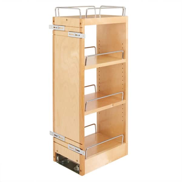 Rev-A-Shelf Natural Maple 8 in. Pull Out Kitchen Wall Cabinet Organizer Soft-Close