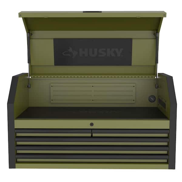 Husky Heavy-Duty 42 in. W x 20 in. D 5-Drawer Matte Army Green Top