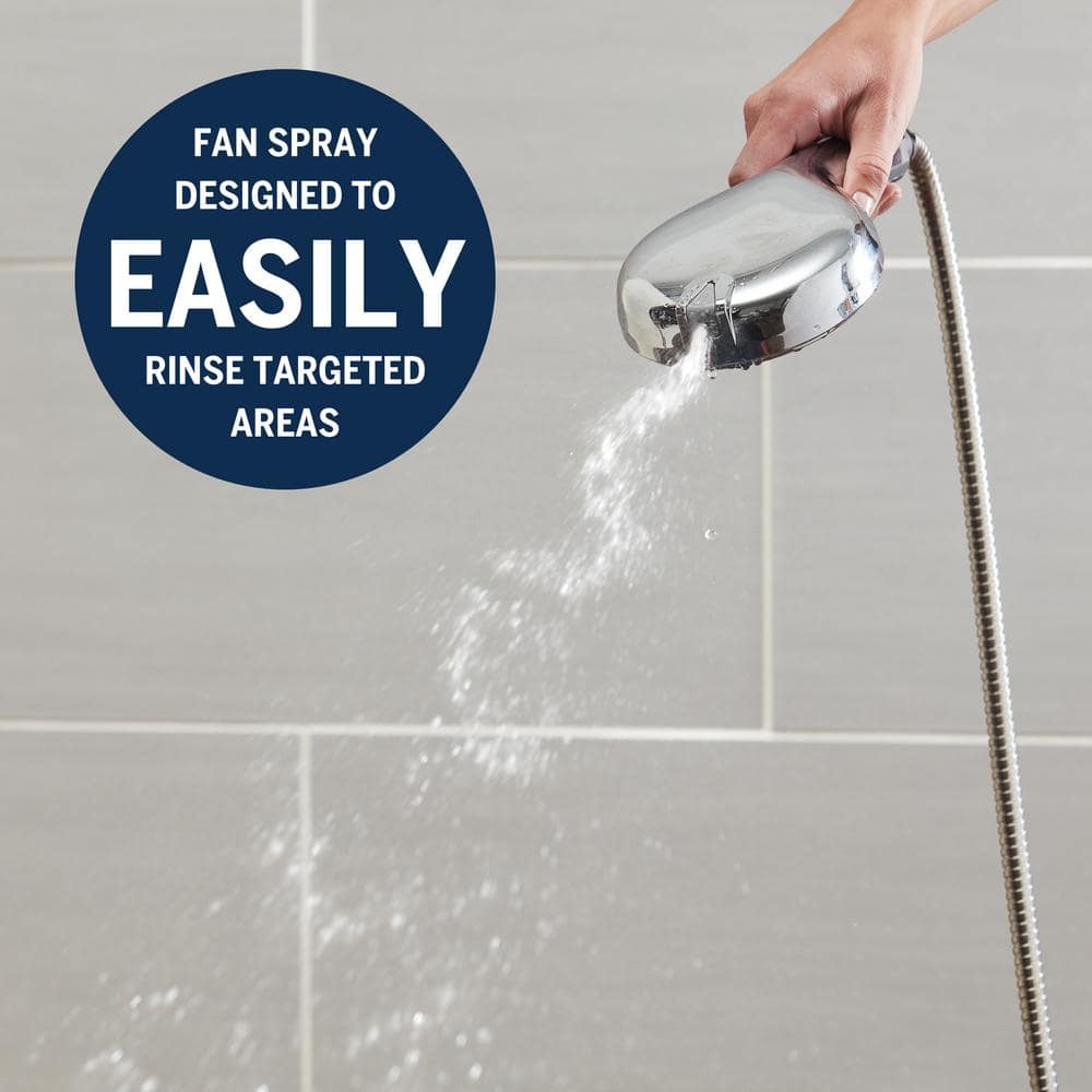 Chrome 7-Spray Wall Mount Handheld Shower Head