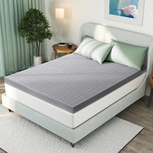 Soft 3 in. Queen Bamboo Charcoal Memory Foam Mattress Topper