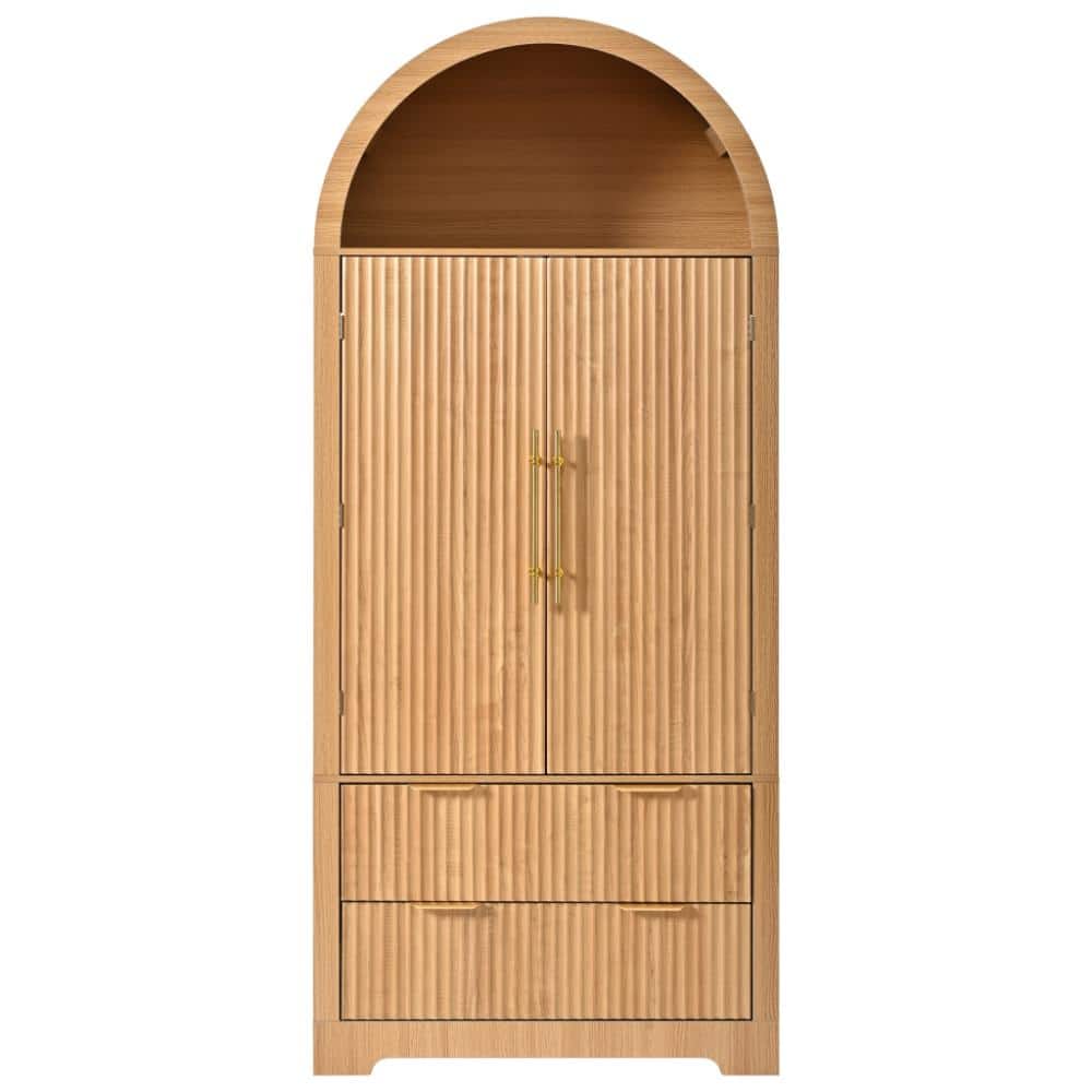 31.5 in. W x 15.8 in. D x 72.1 in. H Brown Linen Cabinet with 2 Drawers, 8 Adjustable Door Shelves price history on PriceWatchPro