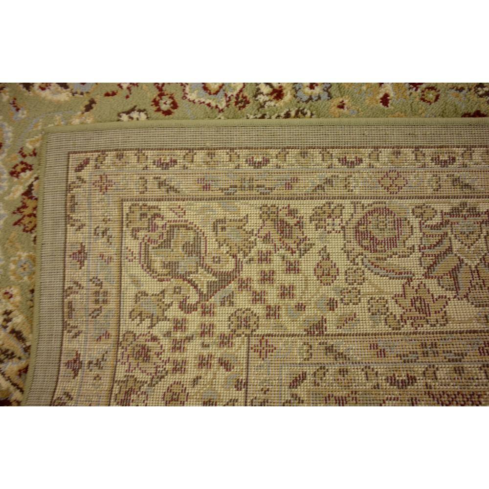 Elegant Damask Light Green Synthetic Area Rug 7' x 10'