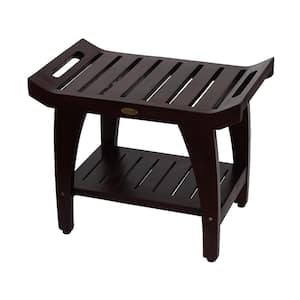 Decoteak Tranquility 30 In Teak Shower Bench With Shelf Dt123 The Home Depot