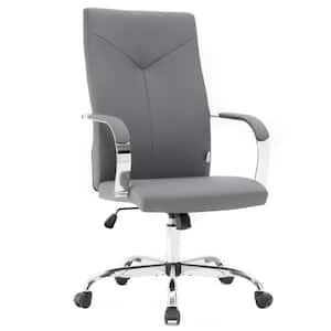 Sonora Modern High Back Grey Adjustable Height Leather Conference Office Chair with Tilt and 360° Swivel