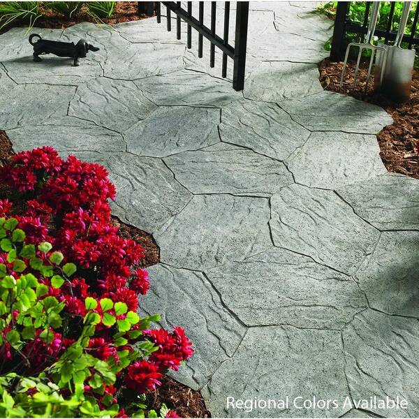 Oldcastle Epic Stone 23 5 In X 17 75 In X 2 In Silex Gray Irregular Concrete Step Stone 12052766 The Home Depot