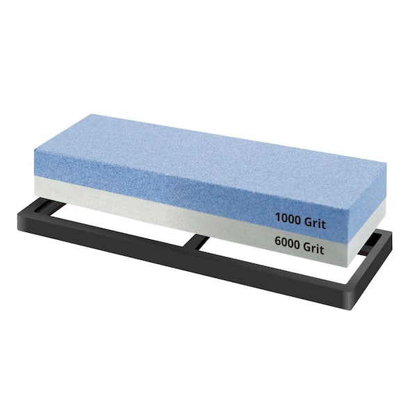 Sharpening Stone, Dual Sided 1000/6000 Grit Whetstone, Knife Sharpening Stone with Non-Slip Rubber Base