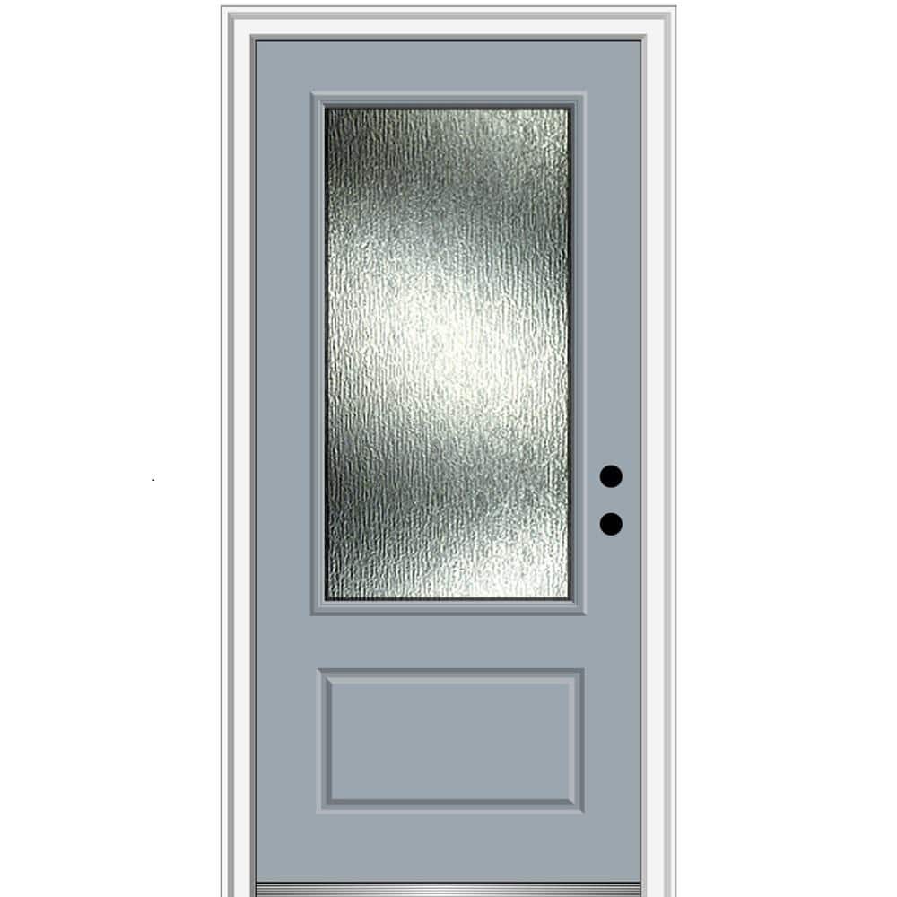 MMI Door Rain Glass 36 in. x 80 in. Left-Hand Inswing 3/4 Lite 1-Panel  Painted Storm Cloud Prehung Front Door on 6-9/16 in. Frame Z0367157L - The  Home 