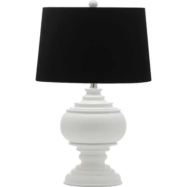 Callaway 26.25 in. White Urn Table Lamp with Black Shade