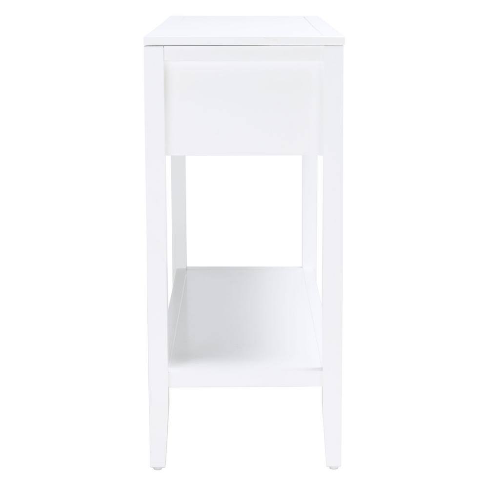 White Mahogany and Brass Hallway Table with Storage