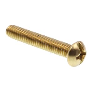 1/4 in.-20 x 1-1/2 in. Solid Brass Phillips/Slotted Combination Drive Round Head Machine Screws (25-Pack)