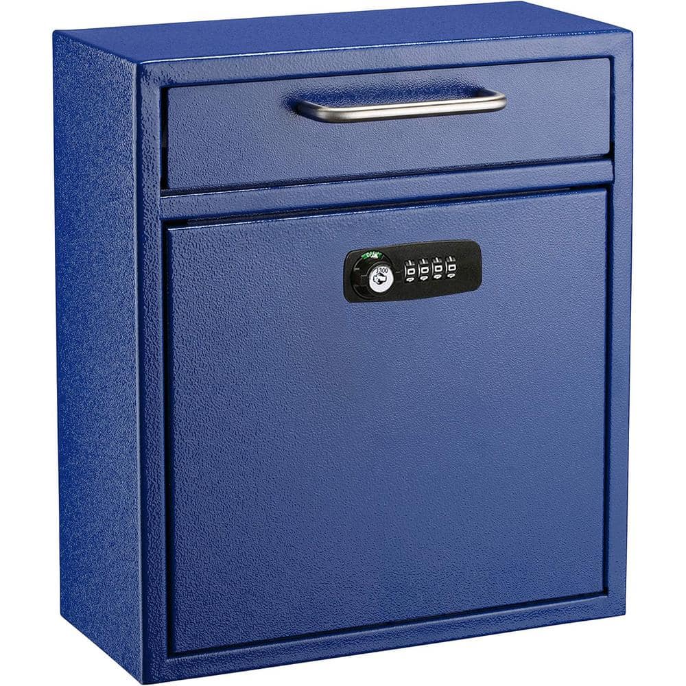 Medium Drop Box Wall Mounted Locking Mailbox with Key and Combination lock,