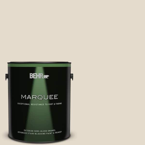 BEHR MARQUEE 1 gal. #W-B-720 Oyster Semi-Gloss Enamel Exterior Paint & Primer