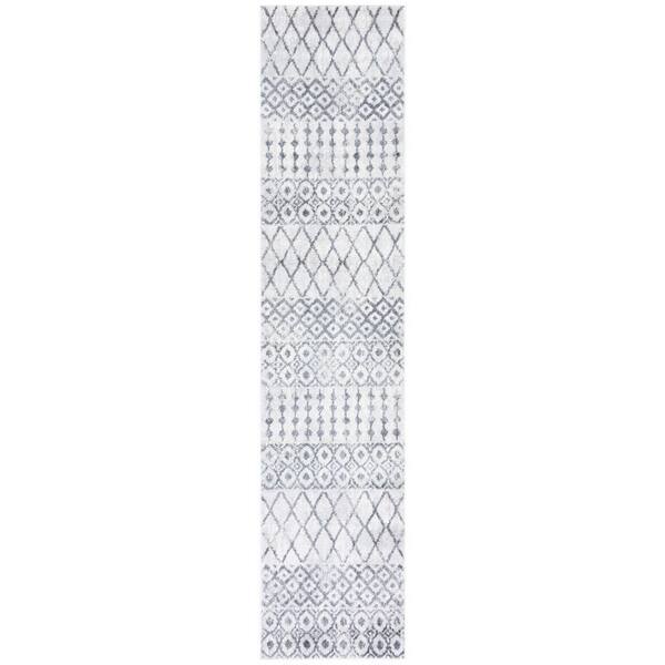 Toscana 2 ft. x 9 ft. Ivory/Dark Gray Tribal Runner Rug