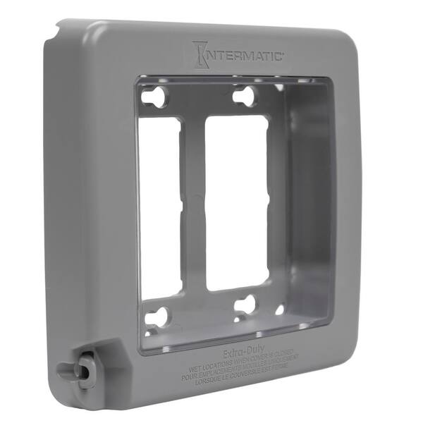 Intermatic WP7200 Plastic Gray Double-Gang Low-Profile In-Use Weatherproof Cover 16 Configurations