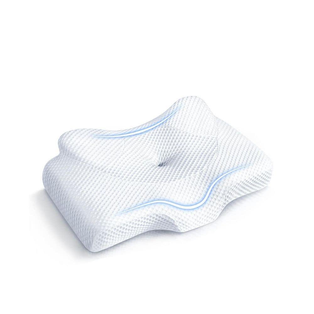 Queen Memory Foam Pillows with Cooling Case, Orthopedic Cervical Bed Pillow