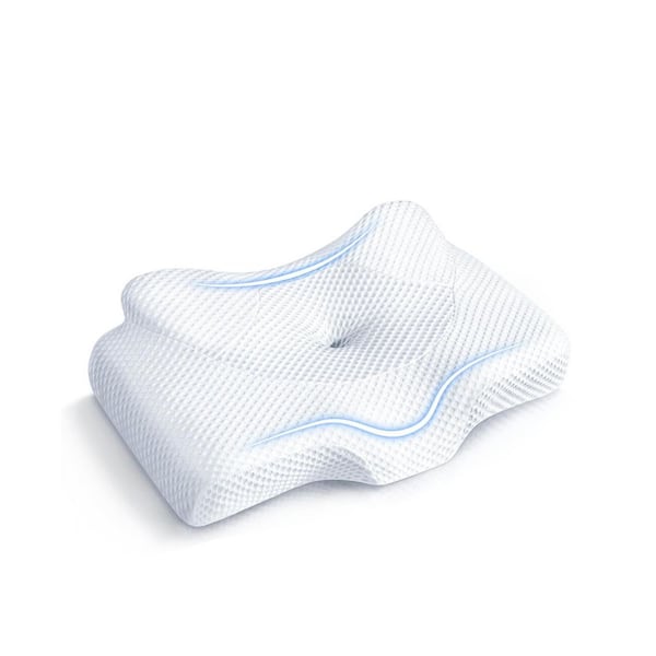 Queen Memory Foam Pillows with Cooling Case, Orthopedic Cervical Bed Pillow for Neck Pain Relief