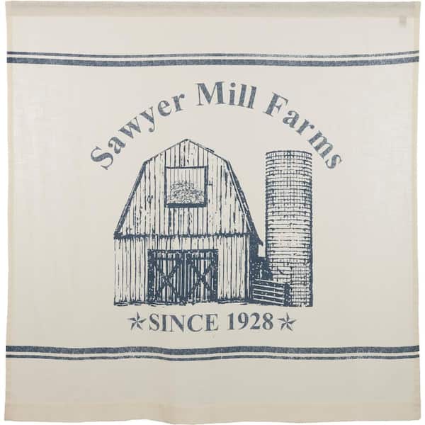 VHC BRANDS Sawyer Mill Blue 72 in Barn Shower Curtain
