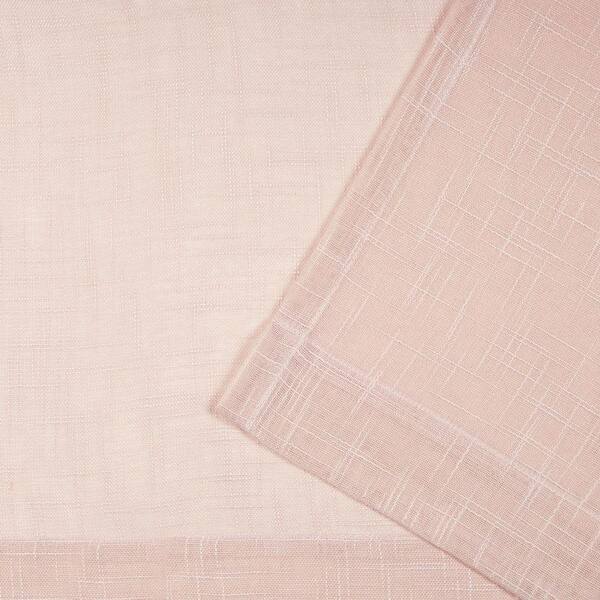 NEW Jacinta Blush Side Ruffle Sheer Curtain Panels 2-Panels 54" x 84" 