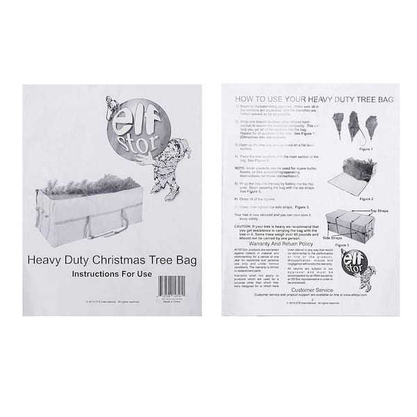 Elf Stor Deluxe Heavy-Duty Christmas Tree Canvas Storage Bag for Trees Up  to 9 ft. Tall HWD630068 - The Home Depot