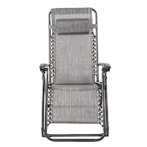 Metal Outdoor Recliner Gravity Chair in Grey