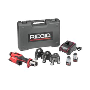 RP 251 Stainless Steel Press Tool Kit Includes 3-ProPress Jaws (1/2, 3/4, 1 in.), 2-12V Batteries, Charger Plus Case