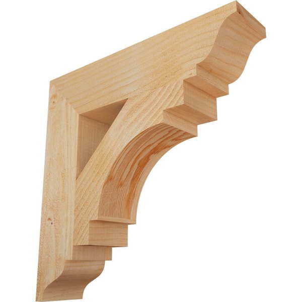 Ekena Millwork 4 in. x 18 in. x 18 in. Douglas Fir Merced Traditional Rough Sawn Bracket