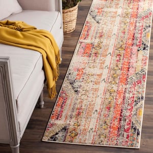 Monaco Light Gray/Multi 2 ft. x 12 ft. Distressed Runner Rug