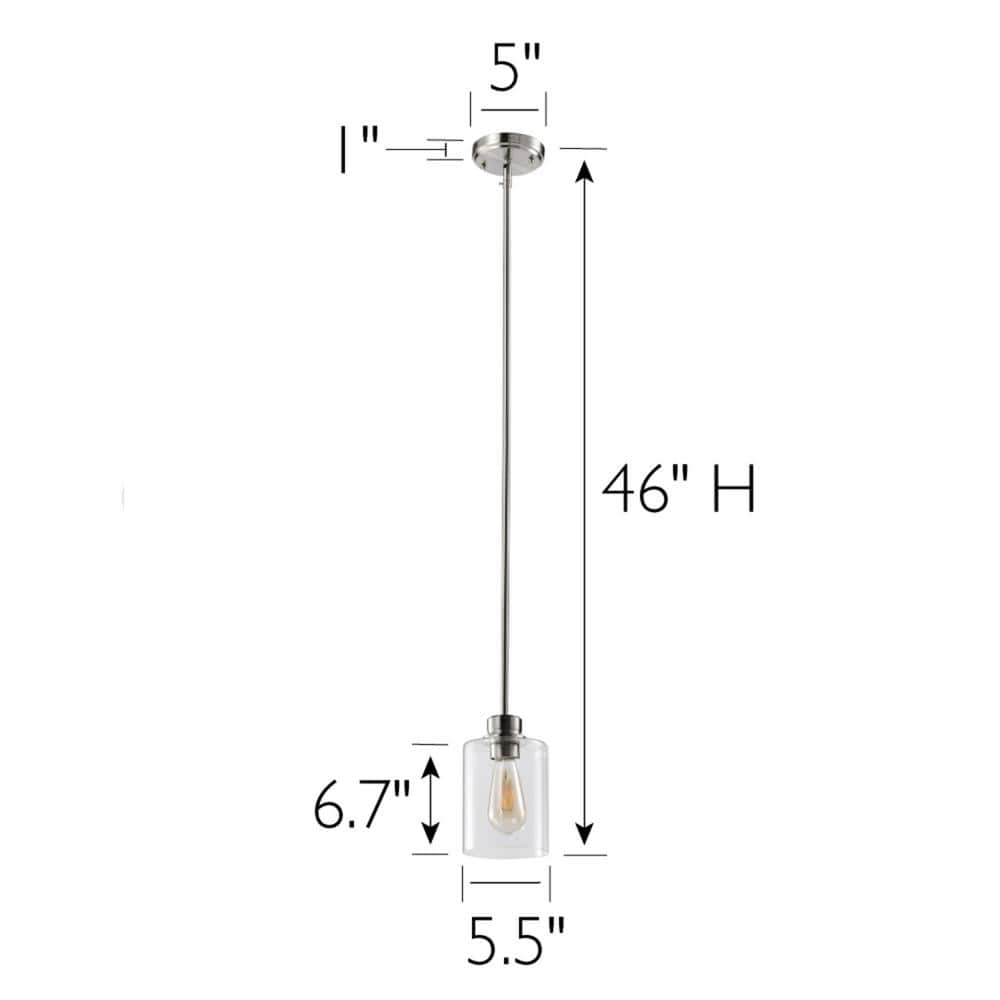 Satin Nickel Glass LED Mini Pendant Light