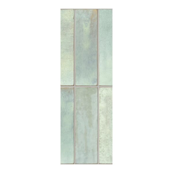 Spanish Artis 4 in. x 12 in. x 9mm Glazed Porcelain Wall Tile Sage-Sample