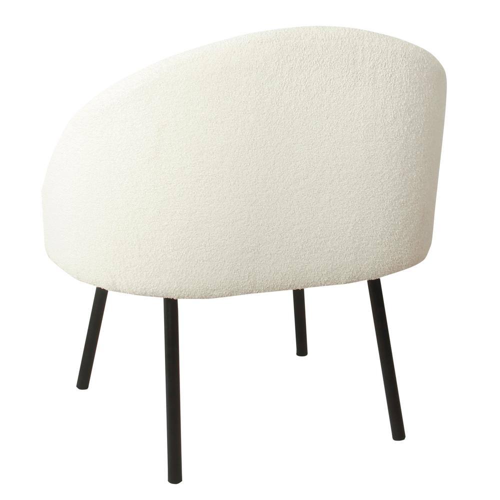 Sleek Cream Velvet Accent Chair with Matte Black Metal Legs