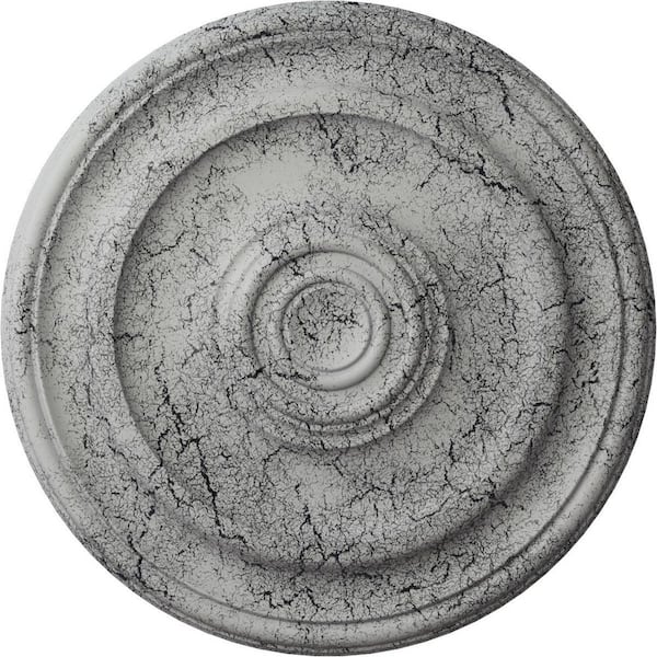 Ekena Millwork 1-1/2 in. x 19-3/4 in. x 19-3/4 in. Polyurethane Kepler Traditional Ceiling Medallion, Ultra Pure White Crackle