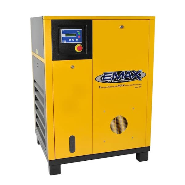 EMAX Premium Series 10 HP 208-Volt 3-Phase Dual Stage Electric Rotary Screw Air Compressor
