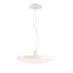Sandstone Integrated LED White Pendant with Clear Multi-Faceted Acrylic Shade