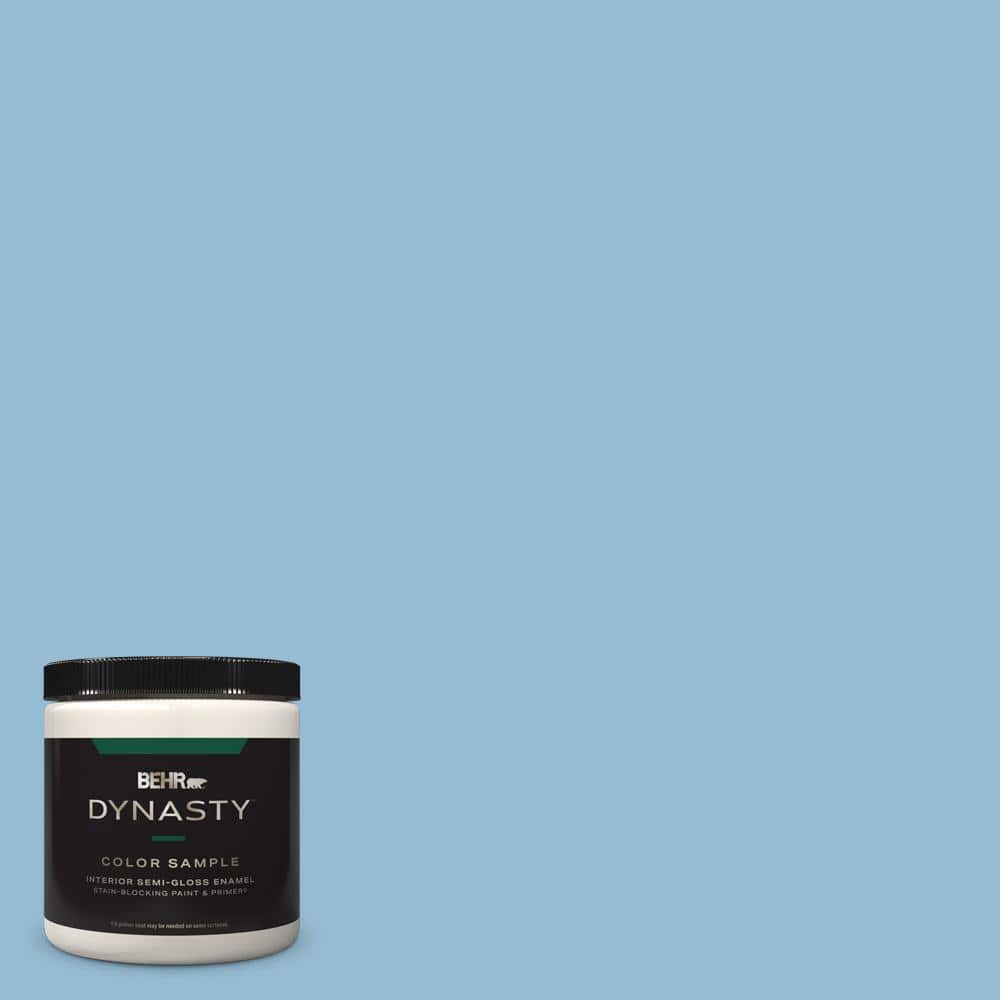 BEHR DYNASTY 8 oz. #M500-3 Blue Chalk color One-Coat Hide Semi-Gloss ...