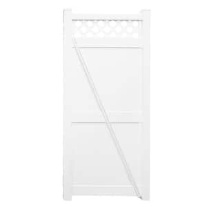 Ashton 3.7 ft. W x 5 ft. H White Vinyl Privacy Fence Gate Kit
