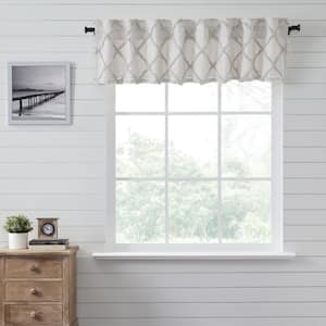 Frayed Lattice 72 in. L x 16 in. W Cotton Valance in Oatmeal