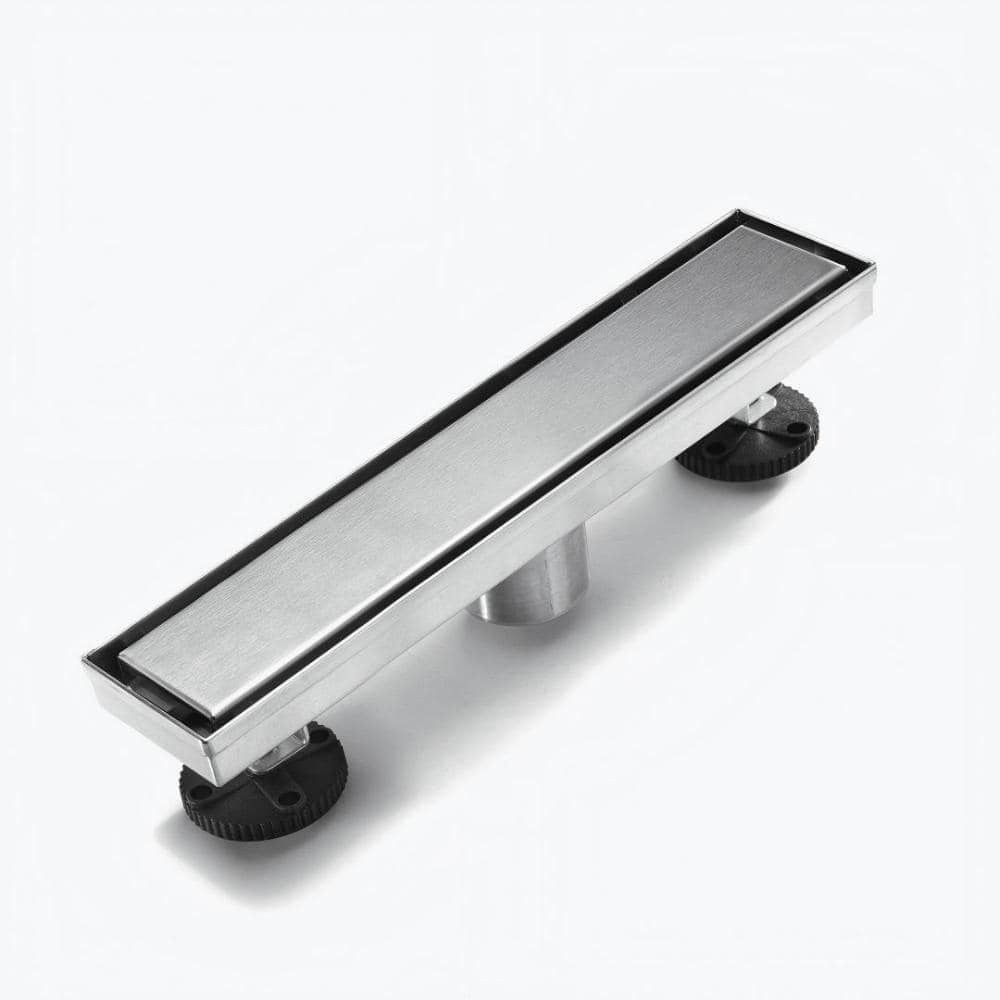 12 in. Linear Shower Drain with Removable Grate and Hair Strainer in Brushed Nickel price history on PriceWatchPro