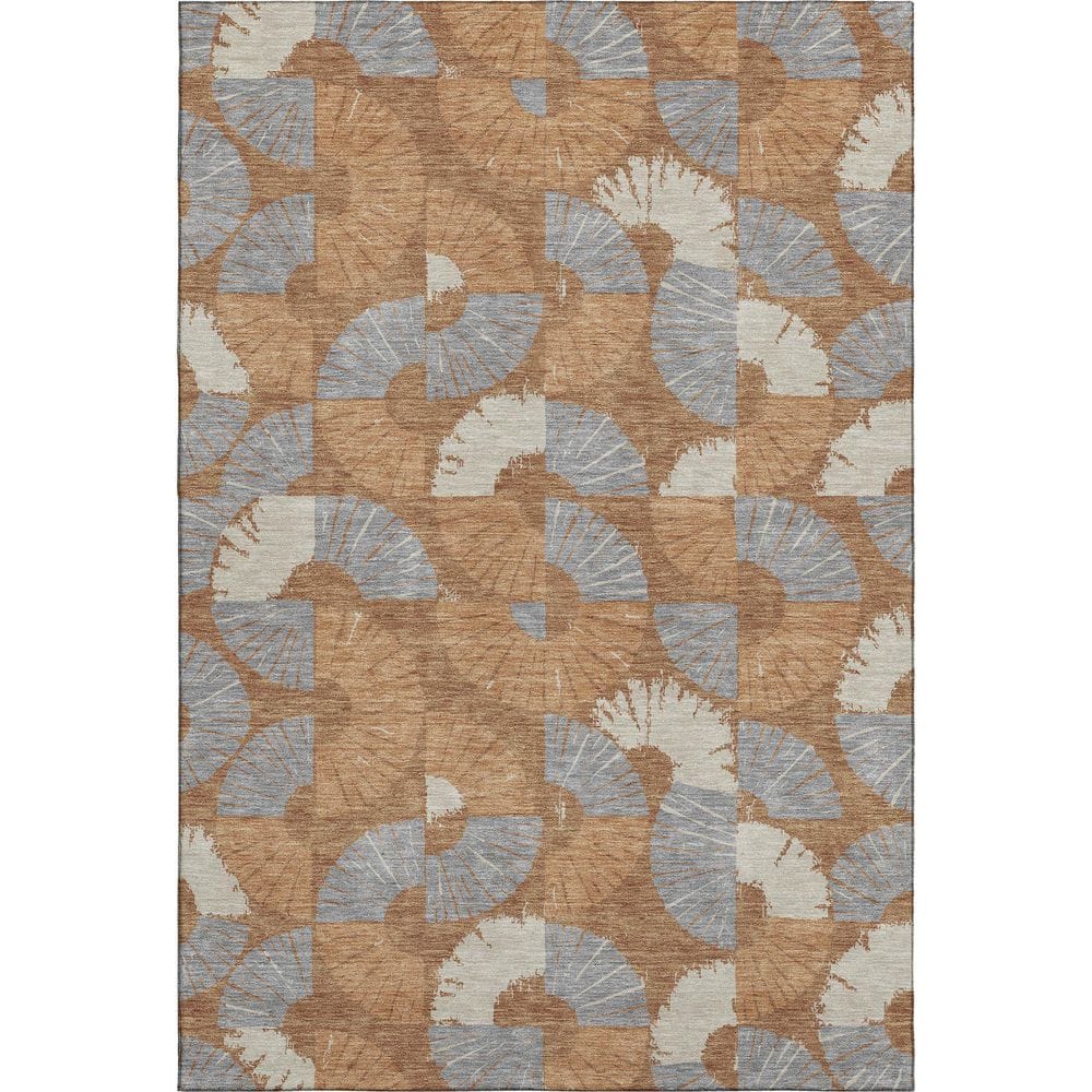 Mayfield Premium Machine Washable Abstract AMF2462 Paprika 3 ft. x 5 ft. Area Rug price history on PriceWatchPro