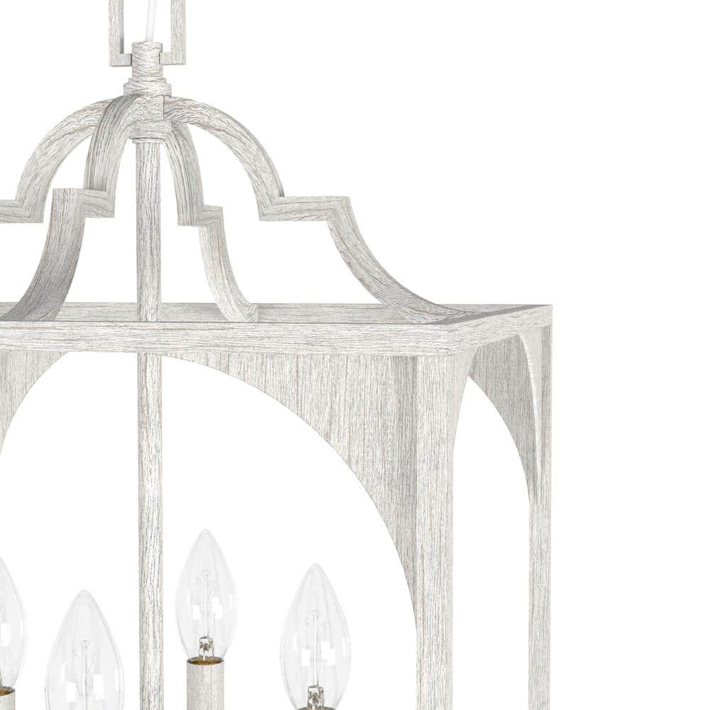 Highland Hill Distressed White Aluminum 4-Light LED Pendant
