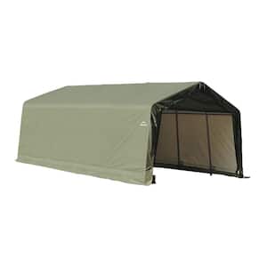 13 ft. W x 20 ft. D x 10 ft. H Steel and Polyethylene Garage without Floor in Green with Corrosion-Resistant Frame