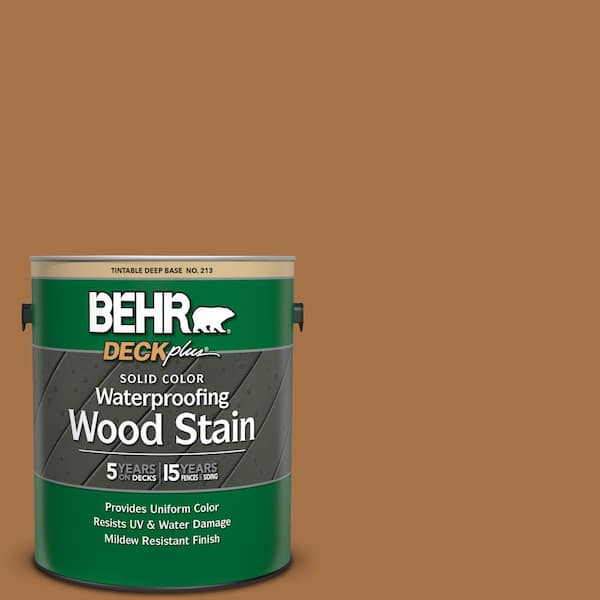 BEHR DECKplus 1 gal. #SC-134 Curry Solid Color Waterproofing Exterior Wood Stain