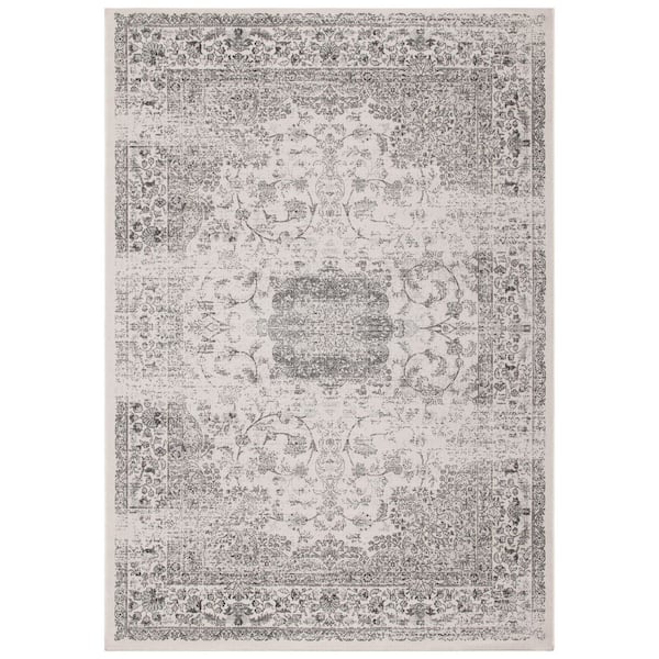 Atlas 3 ft. x 4 ft. Ivory/Gray Transitional Medallion Area Rug