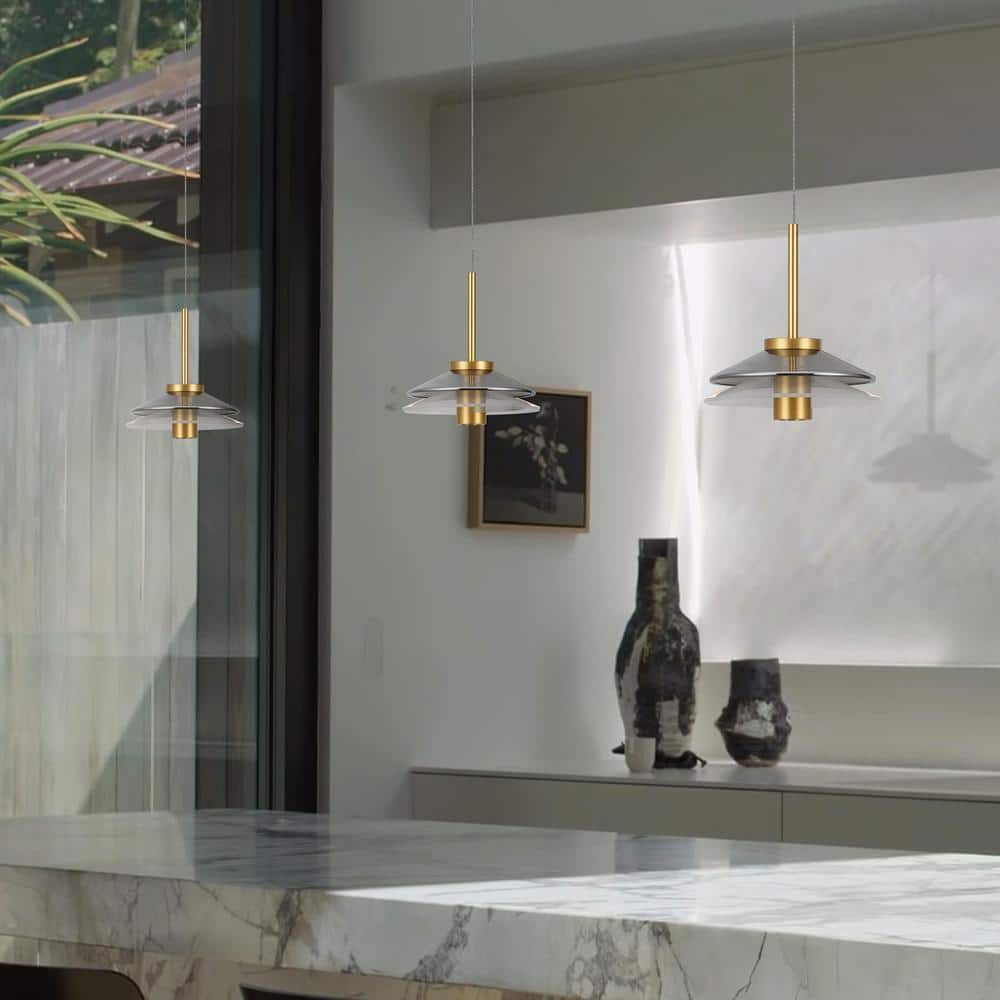 Verona 80.25" Gold Glass LED Pendant Light