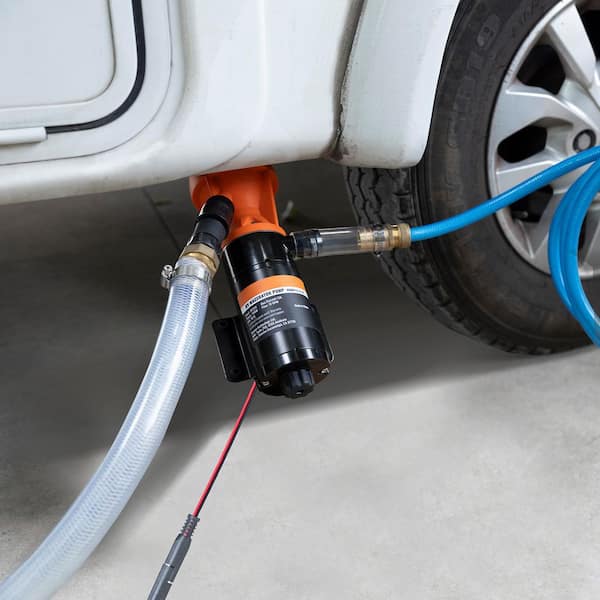RV Portable Macerator Pump, 12V 12GMP Quick Release RV Waste Pump, RV Sewage Sewer Pump with Detachable Quick Connection