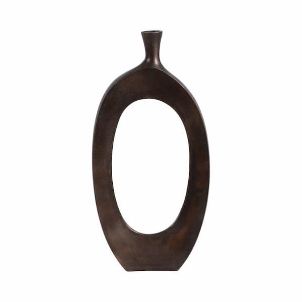 24 in. Bronze Metal Cut-Out Decorative Vase