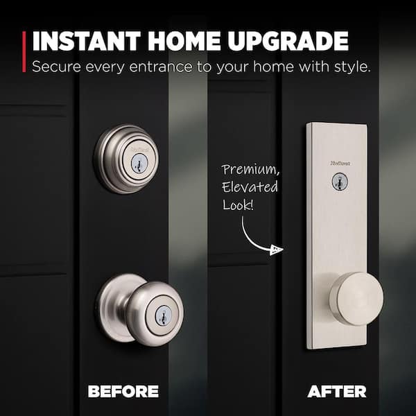Kwikset Pismo Satin Nickel Keyed Entry Set Single Cylinder Door