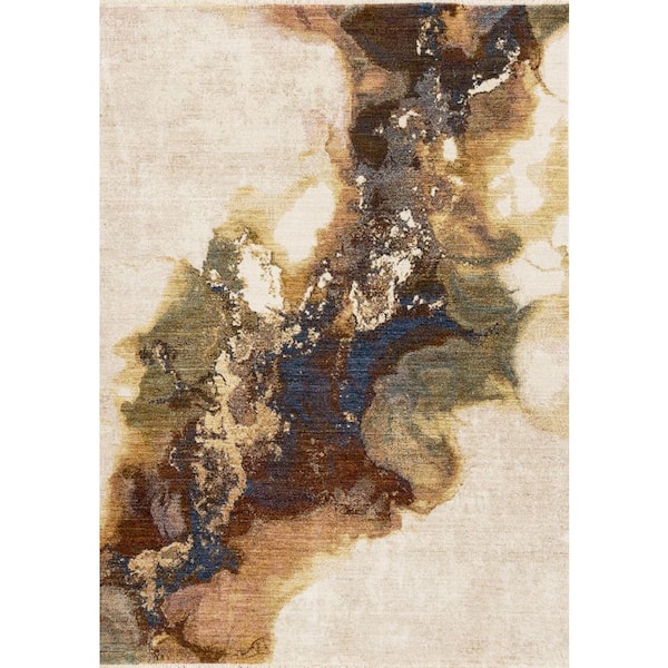 Beige  8 X 10 ft. Woven Abstract Rectangle Indoor Area Rug