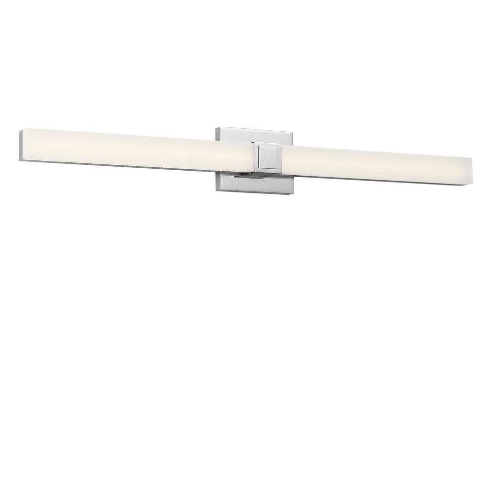 Fentress 36 in. W x 4.5 in. H Chrome Modern Dimmable LED Bathroom Vanity Light with White Acrylic Shade price history on PriceWatchPro