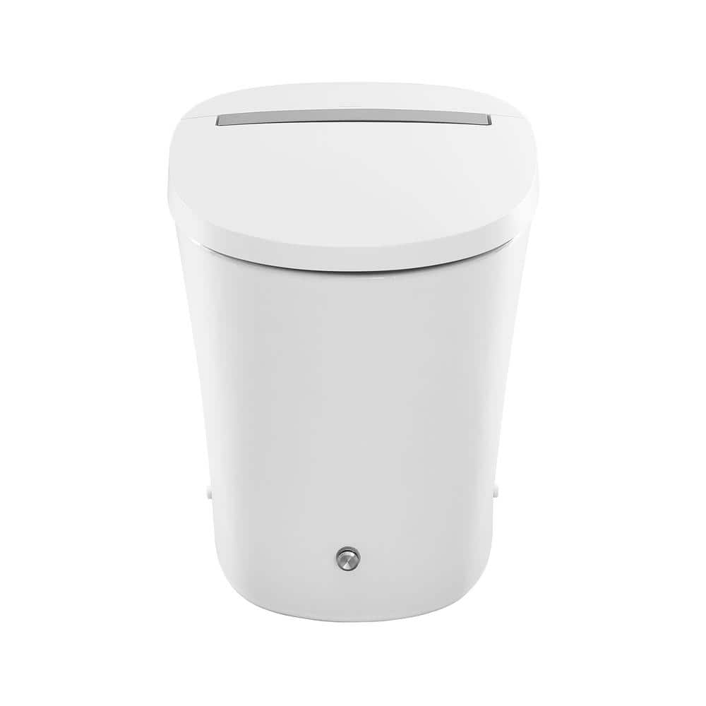 Hugo White Ceramic Elongated Dual-Flush Smart Toilet