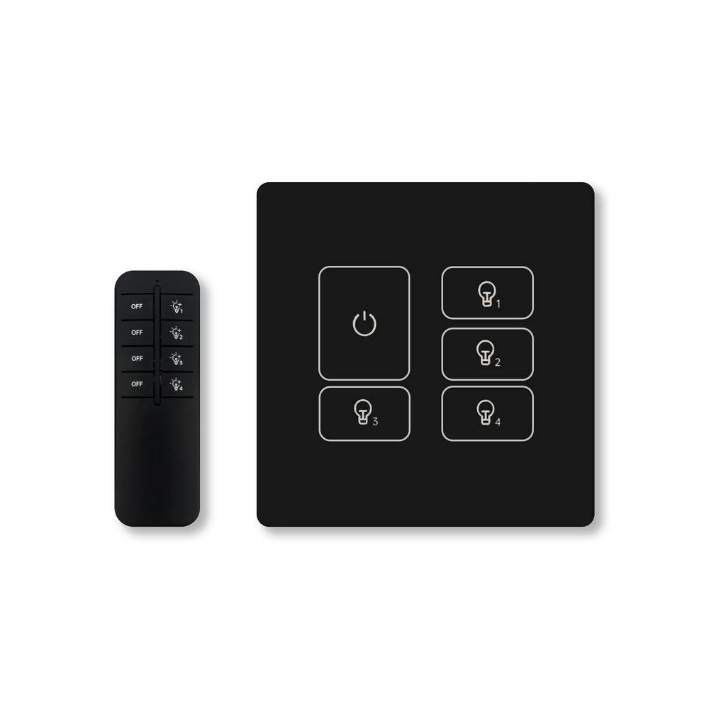 10 Amp Smart 100-Volt to 240-Volt 4-Way Quiet Touch Light Switch in Black w